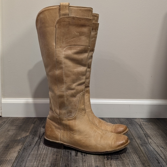 FRYE Paige Tall Riding Boot - Tan - Picture 2 of 16